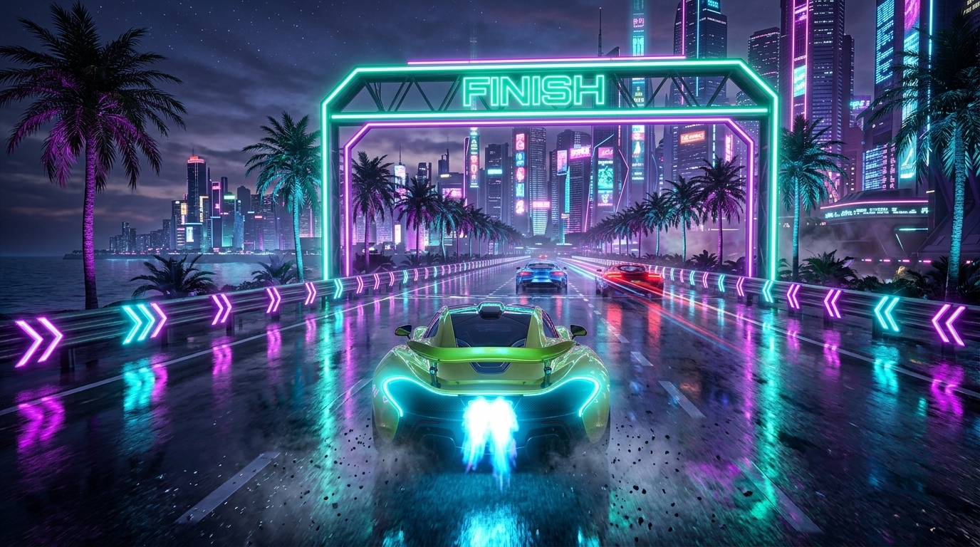 Typing Rush Cyberpunk Highway